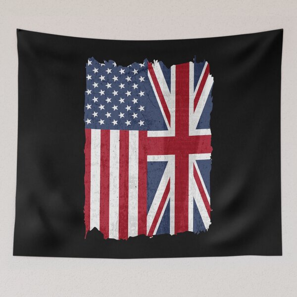 Item preview, United States with United Kingdom Flag Mix US and UK Union Jack Classic T-Shirt designed and sold by JasonGeorge4.