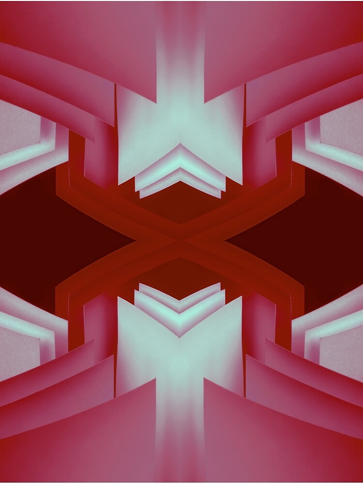 Thumbnail 3 of 3, Scarf, Red Paper Abstract Pattern designed and sold by KRBailey.