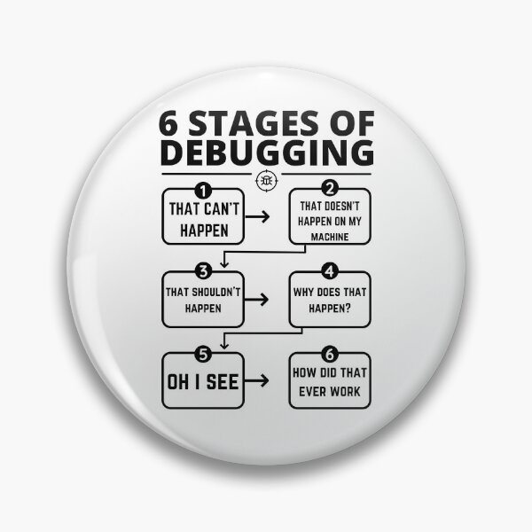 Item preview, 6 Stages Of Debugging Fixing Bugs designed and sold by artsyfashion.