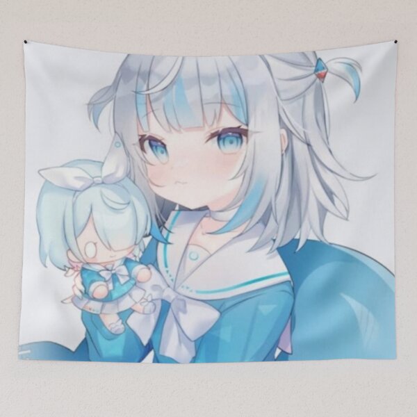 Item preview, Gura with her chibi plushie designed and sold by AszaAri.