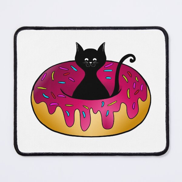 Item preview, Black cat with donut designed and sold by EmotionArt.