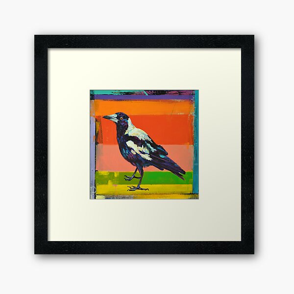 Item preview, Australian Magpie painting, art print. designed and sold by Cat Leonard.