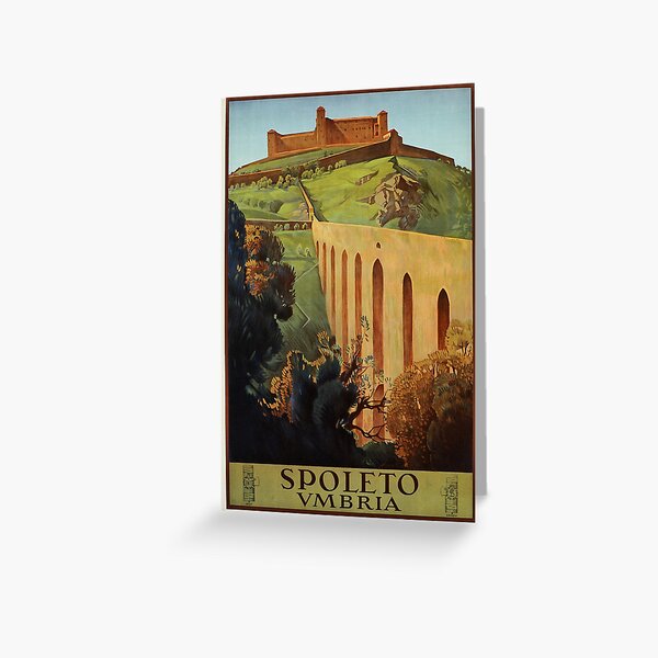Item preview, Vintage Spoleto Umbria 1920s Italian travel ad  designed and sold by aapshop.