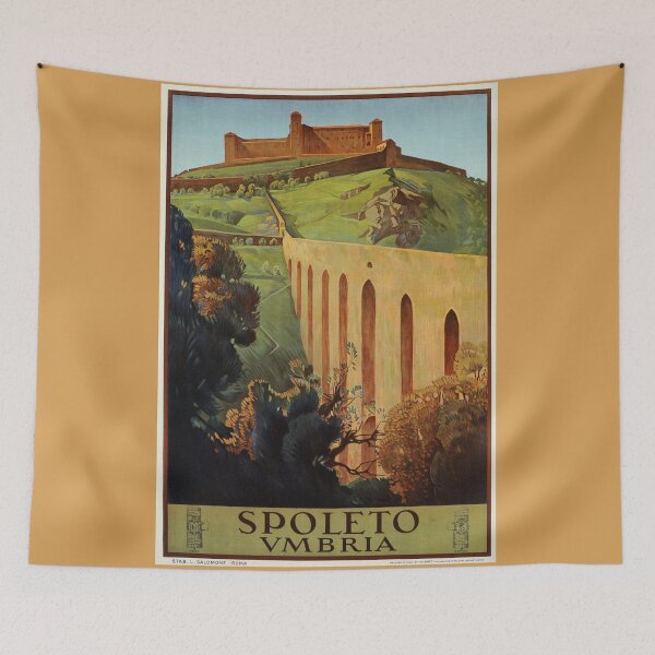 Item preview, Vintage Spoleto Umbria 1920s Italian travel ad  designed and sold by aapshop.