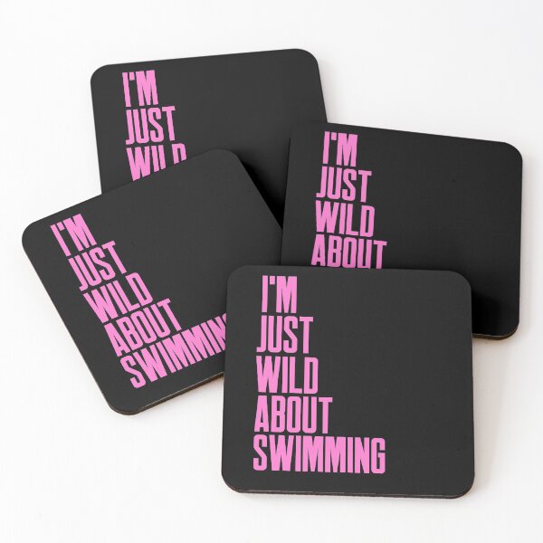 Item preview, Im Just Wild About Swimming - Texto rosa - Camisetas de natación salvaje designed and sold by WildSwimming.