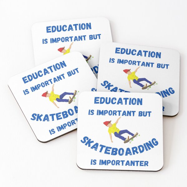 Item preview, Education Is Important But Skateboarding Is Importanter Skater Boy designed and sold by LuckyKermit.