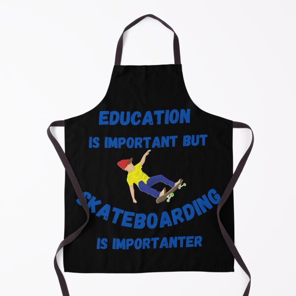 Item preview, Education Is Important But Skateboarding Is Importanter Skater Boy In Black designed and sold by LuckyKermit.