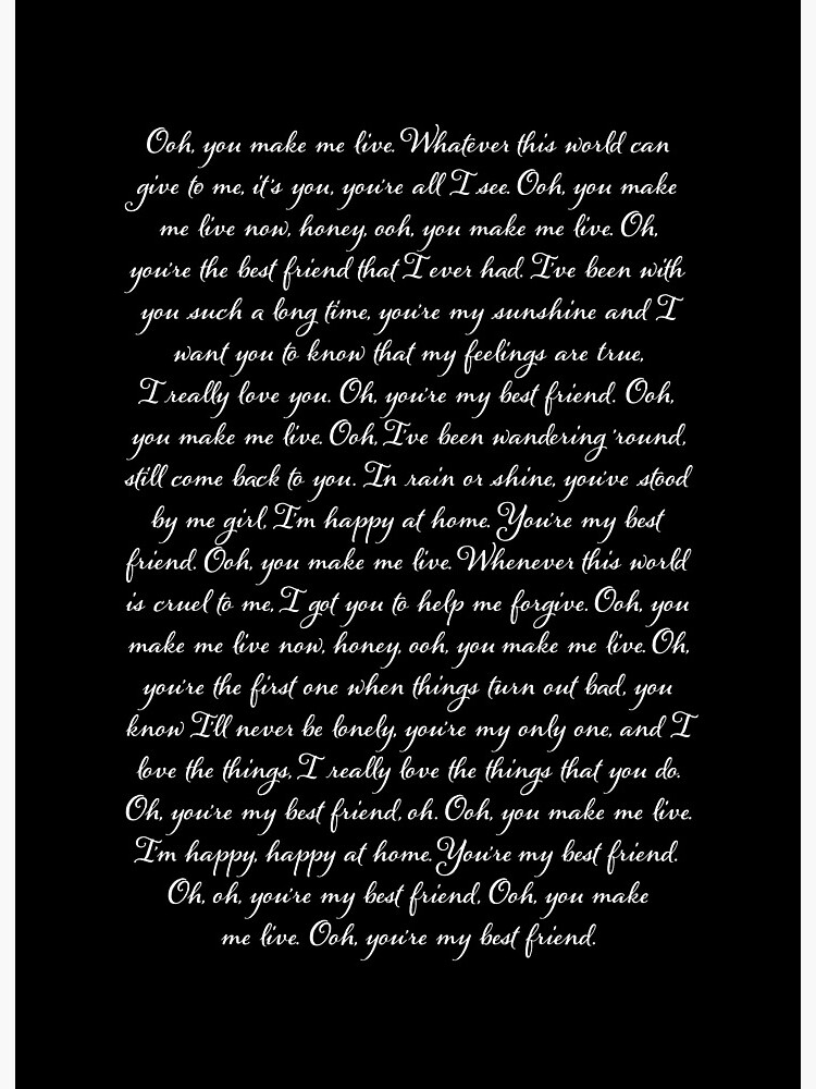 You're My Best Friend - Queen (lyrics) v.1 | Art Board Print