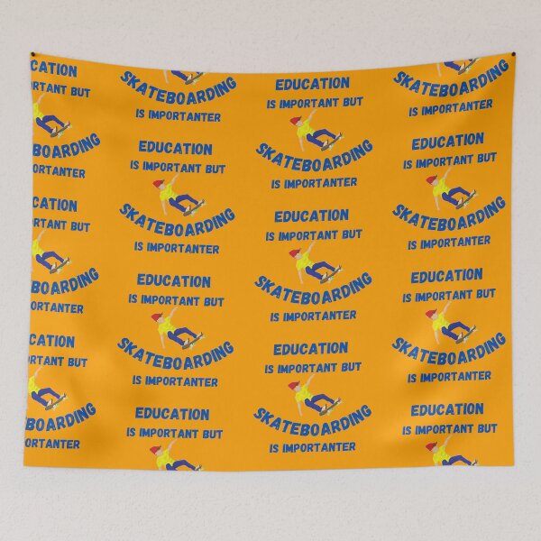 Item preview, Education Is Important But Skateboarding Is Importanter Skater Boy In Orange designed and sold by LuckyKermit.
