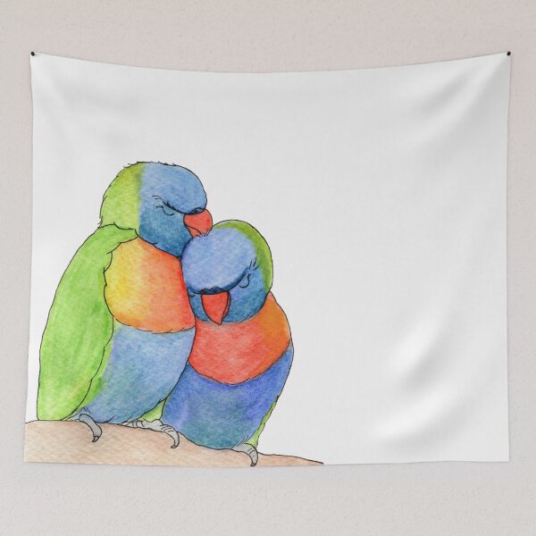 Item preview, Rainbow Lorrikeet Love Birds designed and sold by Art by Kathleen Stuart.