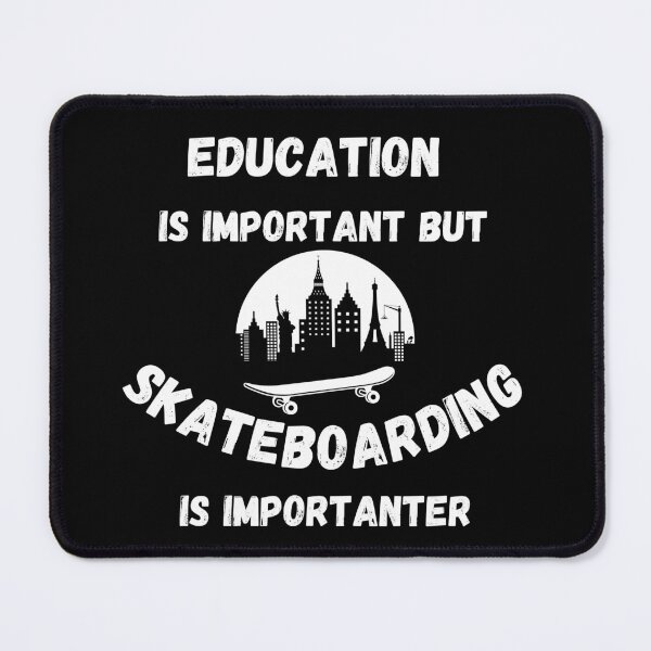 Item preview, Education Is Important But Skateboarding Is Importanter City View In Black designed and sold by LuckyKermit.