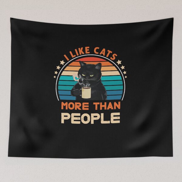 Item preview, Funny qoute i like cats more than people,cats lover designed and sold by Luna-shop16.