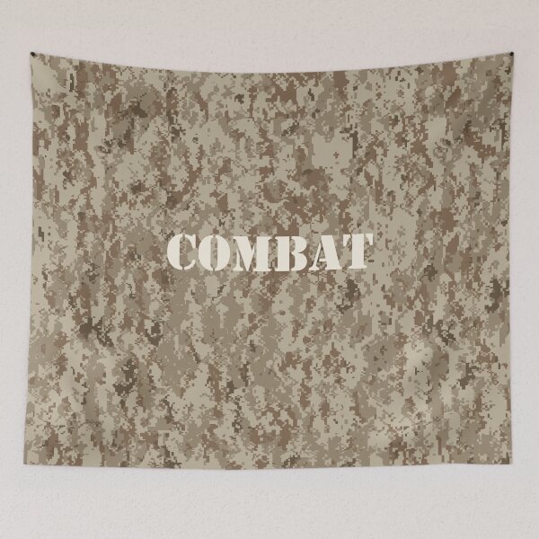 Item preview, NWU type II AOR-1, desert digital camouflage pattern swatch. US. Marines, US.Navy text: COMBAT typographic designed and sold by NineJuly.