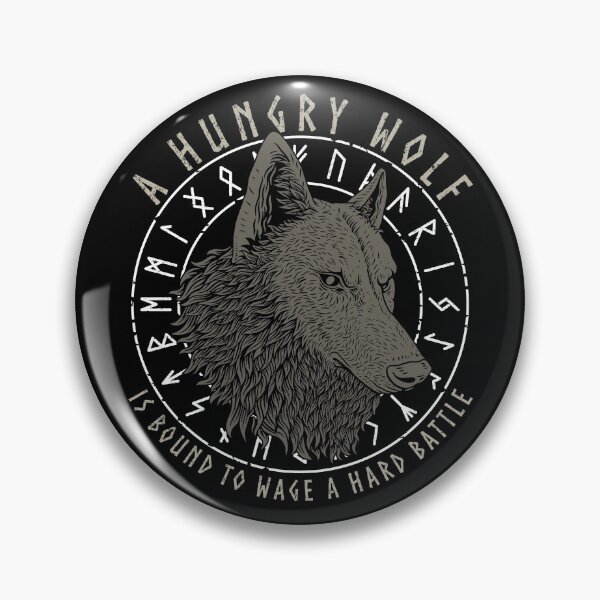 Item preview, A Hungry Wolf is Bound to Wage a Hard Battle, Norse Viking Proverb, Laxdaela Saga, Viking Gift designed and sold by Proverbial Wisdom Design.