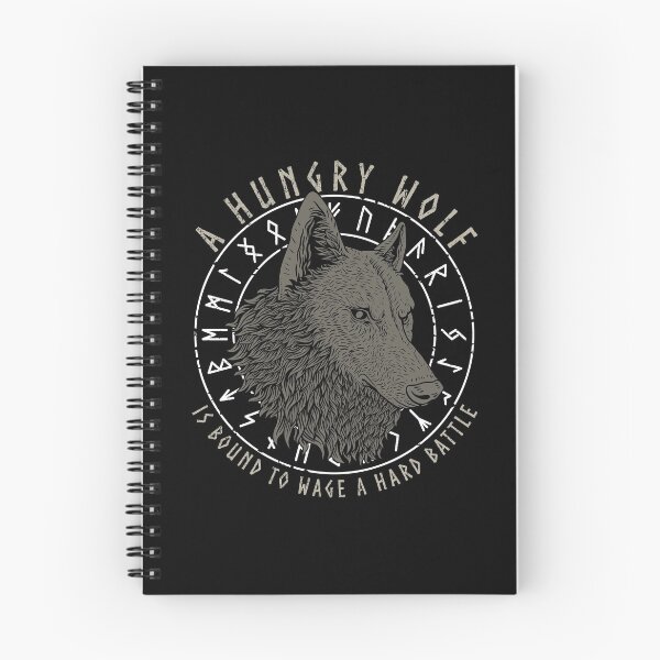 Item preview, A Hungry Wolf is Bound to Wage a Hard Battle, Norse Viking Proverb, Laxdaela Saga, Viking Gift designed and sold by Proverbial Wisdom Design.
