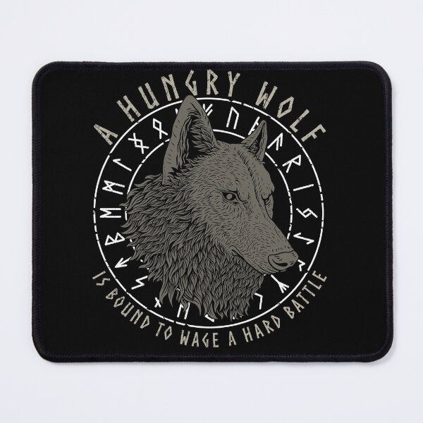 Item preview, A Hungry Wolf is Bound to Wage a Hard Battle, Norse Viking Proverb, Laxdaela Saga, Viking Gift designed and sold by Proverbial Wisdom Design.