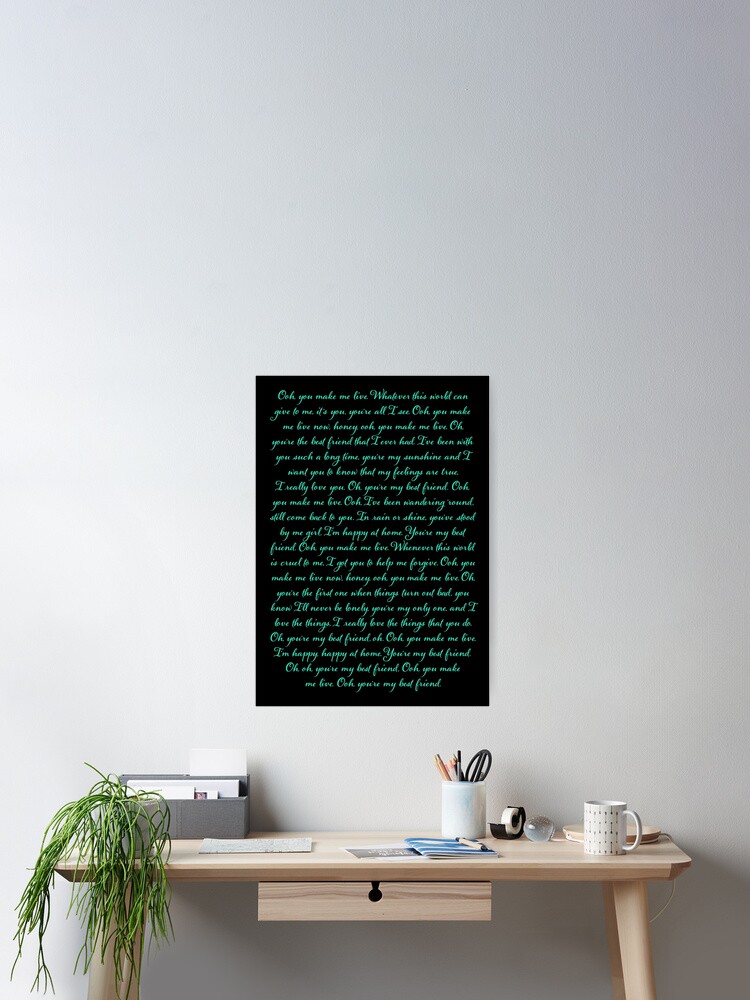 You're My Best Friend - Queen (lyrics) v.3 Poster for Sale by