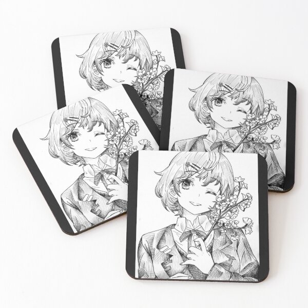 Item preview, cute anime girl holding flowers designed and sold by XJESHX.