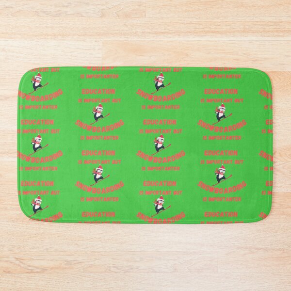 Item preview, Education Is Important But Snowboarding Is Importanter Penguin Snowboarder In Green designed and sold by LuckyKermit.
