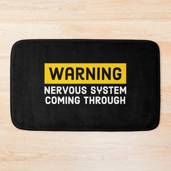 Item preview, funny nervous system warning, stressed person design designed and sold by Theleochick.