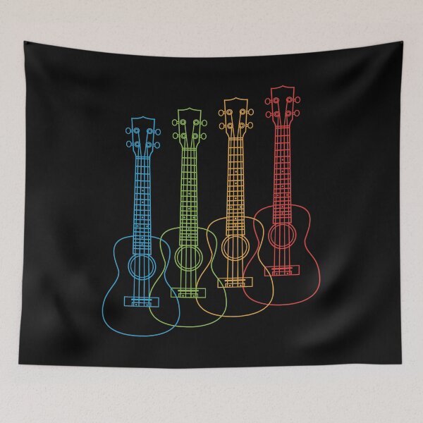 Item preview, Four Ukulele Outlines Multi Color designed and sold by nightsworthy.