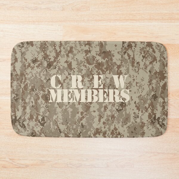 Item preview, NWU type II AOR-1, desert digital camouflage pattern swatch. US. Marines, US.Navy text: CREW MEMBERS typographic designed and sold by NineJuly.