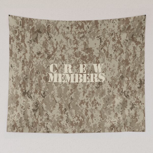 Item preview, NWU type II AOR-1, desert digital camouflage pattern swatch. US. Marines, US.Navy text: CREW MEMBERS typographic designed and sold by NineJuly.