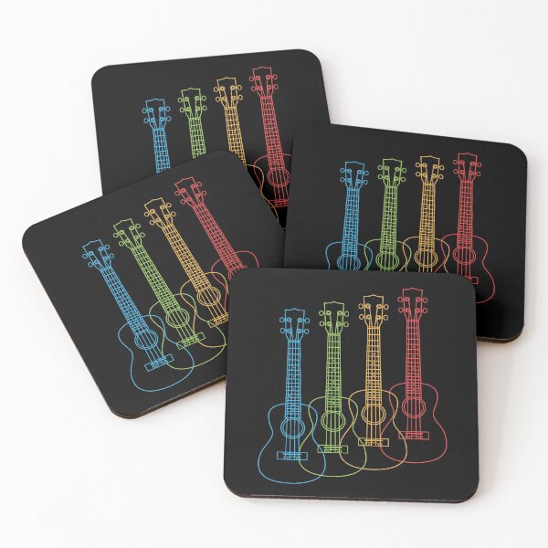 Item preview, Four Ukulele Outlines Multi Color designed and sold by nightsworthy.