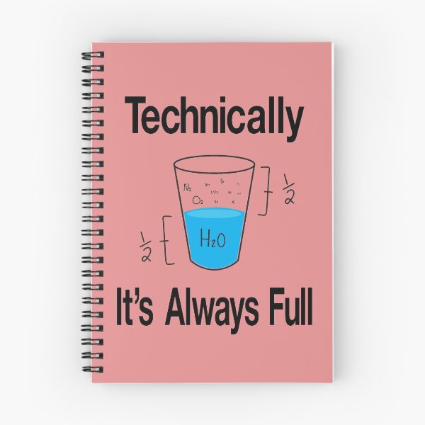 Item preview, science is optimistic, technically it's always full- Funny Scientific Sayings designed and sold by BahaaIB.