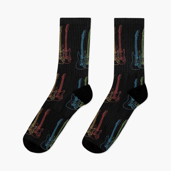 Artikelvorschau, Vier S-Style E-Gitarren Umrisse Multi Color entworfen und verkauft von nightsworthy.