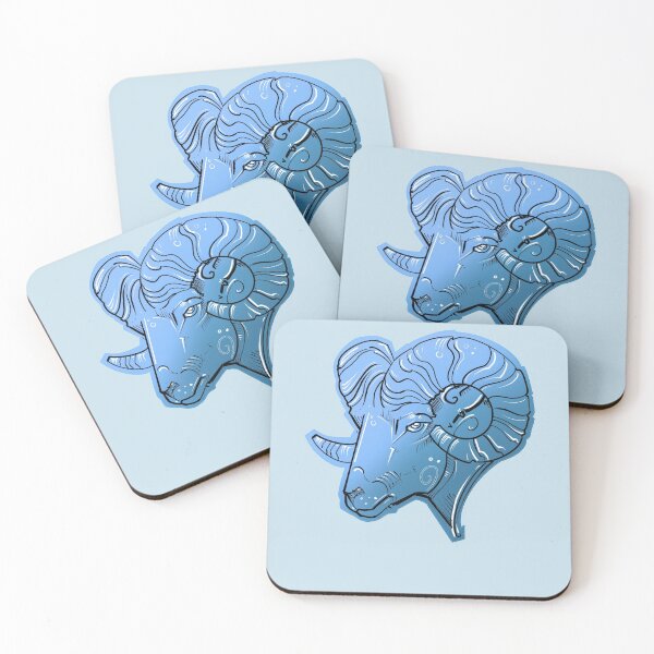 Item preview, Aries zodiac design in blue designed and sold by weilertsen.
