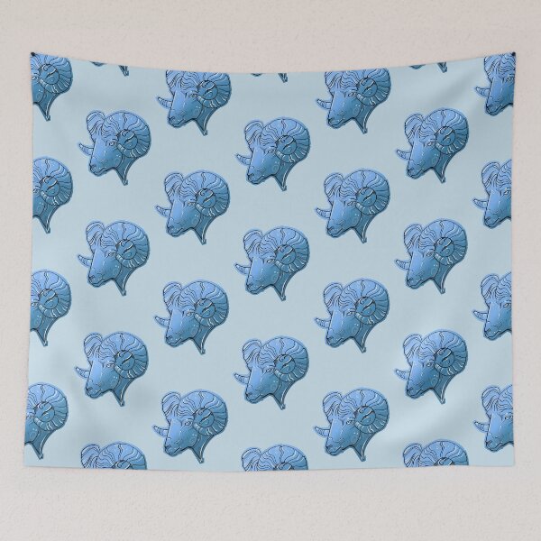 Item preview, Aries zodiac design in blue designed and sold by weilertsen.