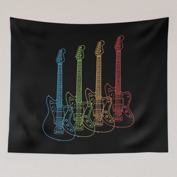 Item preview, Four Offset Style Electric Guitar Outlines Multi Color designed and sold by nightsworthy.