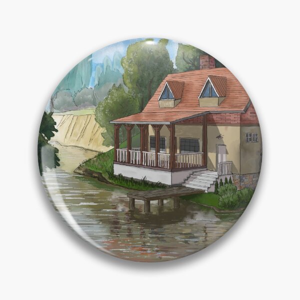 Item preview, Old water mill by the river designed and sold by MarkozeArts.