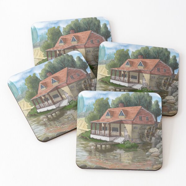 Item preview, Old water mill by the river designed and sold by MarkozeArts.