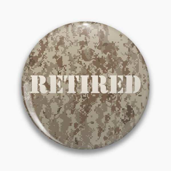Item preview, NWU type II AOR-1, desert digital camouflage pattern swatch. US. Marines, US.Navy text: RETIRED typographic designed and sold by NineJuly.