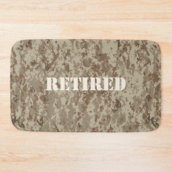 Item preview, NWU type II AOR-1, desert digital camouflage pattern swatch. US. Marines, US.Navy text: RETIRED typographic designed and sold by NineJuly.