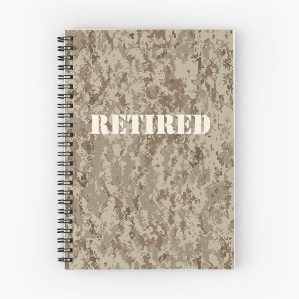 Item preview, NWU type II AOR-1, desert digital camouflage pattern swatch. US. Marines, US.Navy text: RETIRED typographic designed and sold by NineJuly.