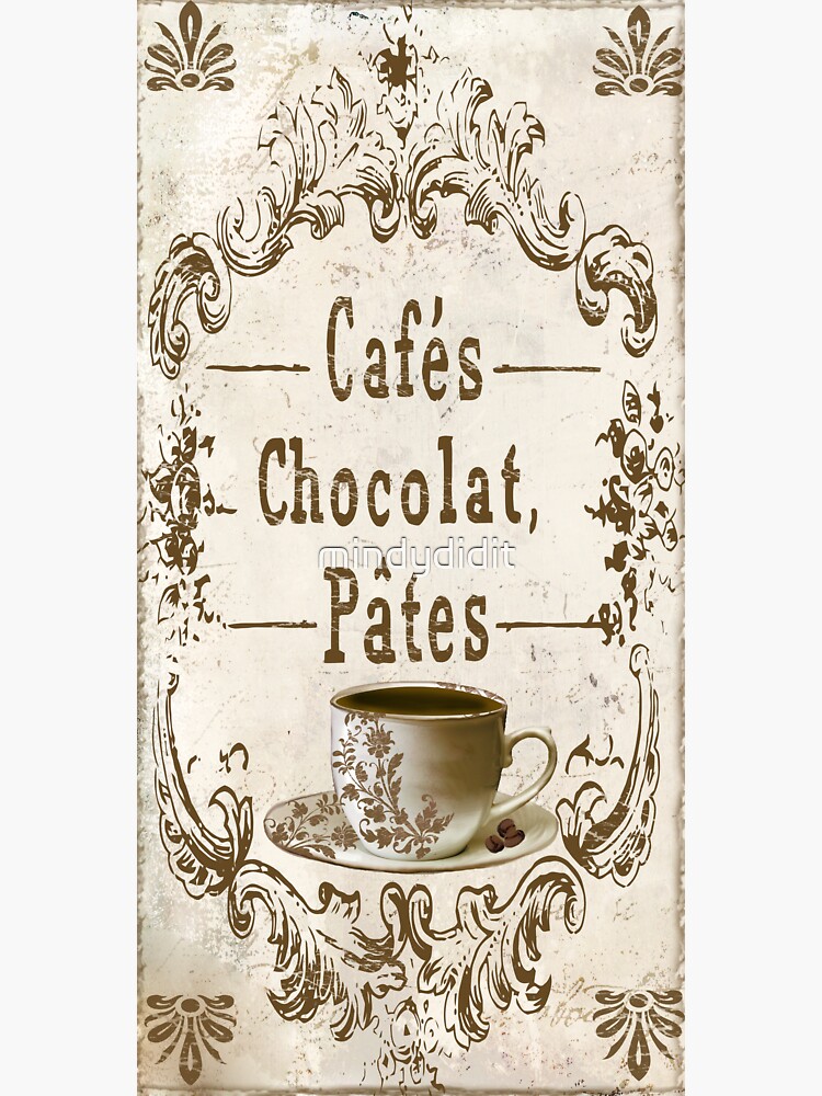 French Cafe Sign, Paris Decor, Shabby Cottage Chic, French Kitchen Decor,  Vintage Coffee Shop Sign