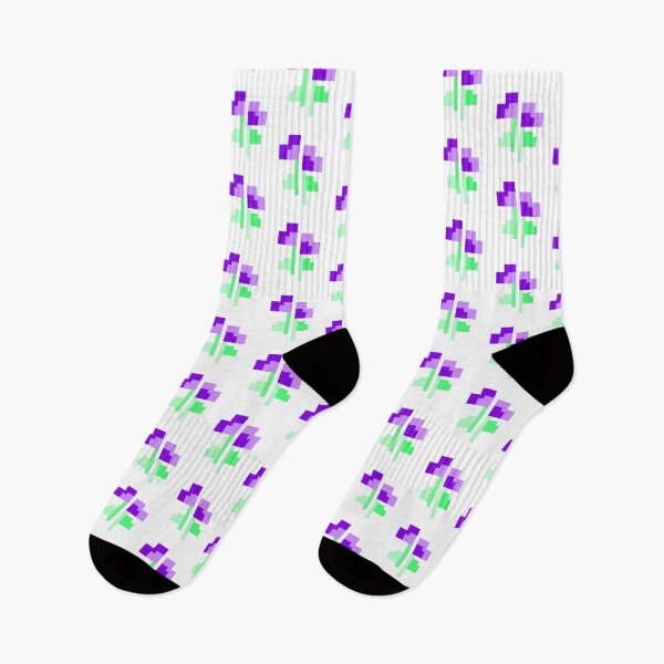 Item preview, Purple Heart-Shaped Pixel Flowers  designed and sold by rin3d .