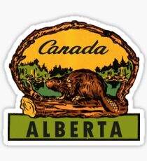 Alberta Beaver AB Canada Vintage Travel Decal Sticker
