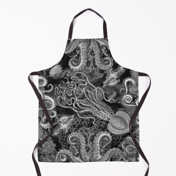 Item preview, Octopus Squid Kraken Art Tentacles Seashell Deep Sea Ocean Creatures Lover (Black & White, Alt) designed and sold by Mechanical Whispers.