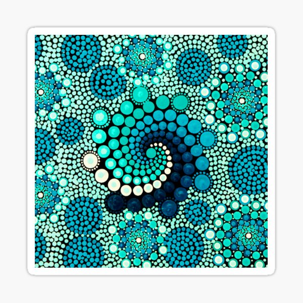 MafArt Dotpainting spiral turquoise Sticker