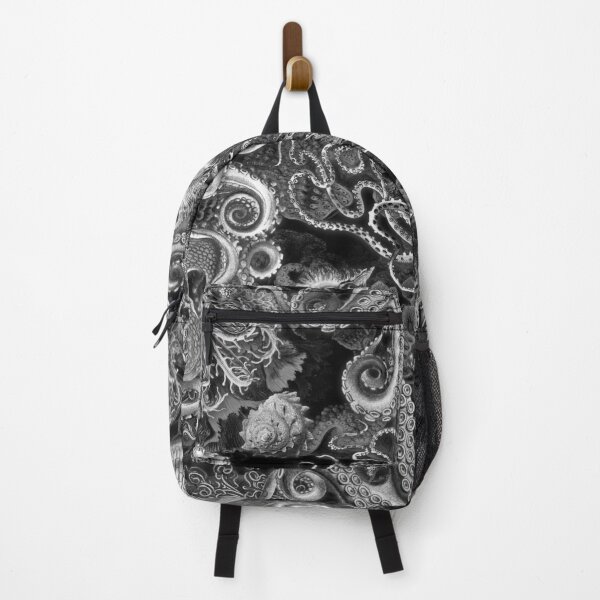 Item preview, Octopus Squid Kraken Art Tentacles Seashell Deep Sea Ocean Creatures Lover (Black & White, Alt) designed and sold by Mechanical Whispers.