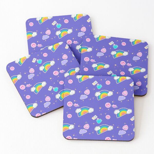 Item preview, Kawaii Seamless Pattern Pillow, Cute Kawaii Retro Graphic designed and sold by GO SHIRT-TEE.