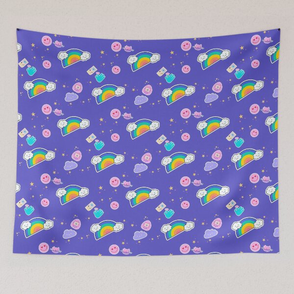 Item preview, Kawaii Seamless Pattern Pillow, Cute Kawaii Retro Graphic designed and sold by GO SHIRT-TEE.