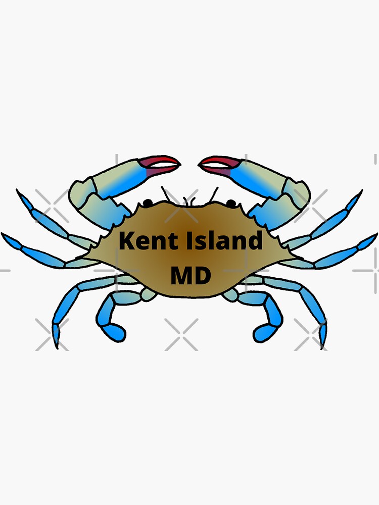 "Kent Island, Maryland, Blue Crab" Sticker for Sale by KentIslander