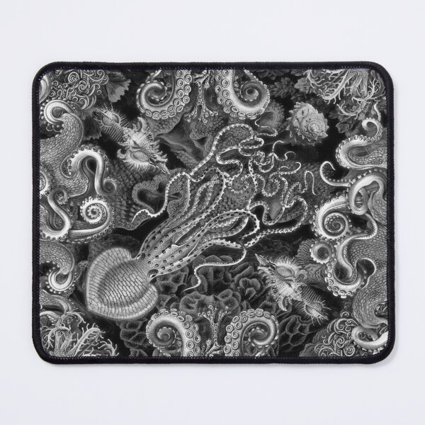 Item preview, Octopus Squid Kraken Art Tentacles Seashell Deep Sea Ocean Creatures Lover (Black & White) - Octopus designed and sold by Mechanical Whispers.
