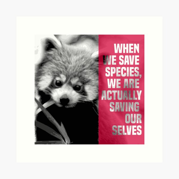 Item preview, when we save species, we are actually saving ourselves.(endangered animal lesser panda) designed and sold by challengecafe.