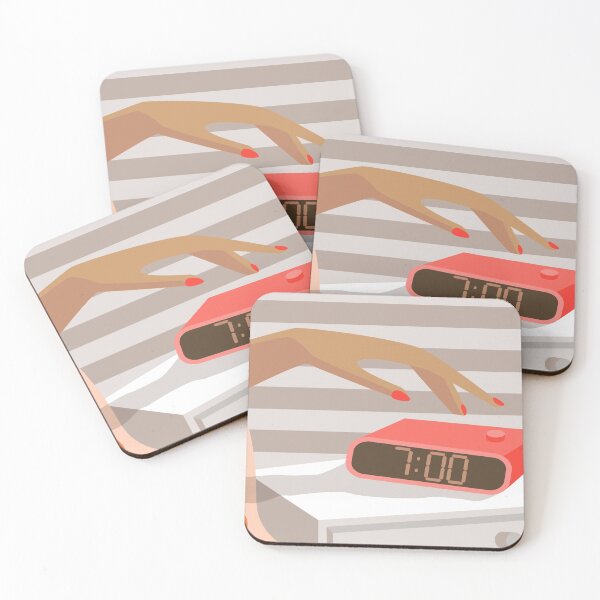 Item preview, Womans hand pushing on snooze button designed and sold by CutieBlue.